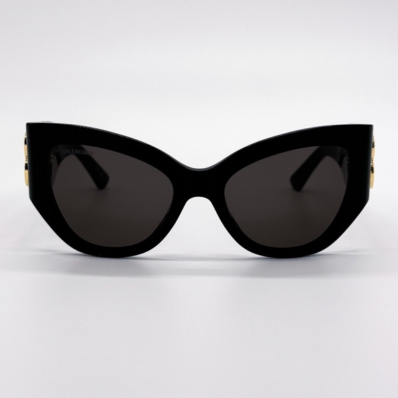 NEW BALENCIAGA BB0322S 002 CAT EYE BLACK WOMEN SUNGLASSES - Picture 3 of 9